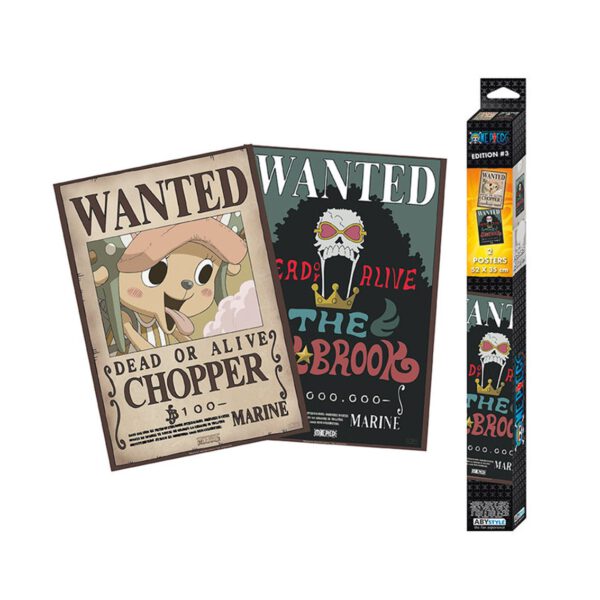 *Set posters 2 unidades one piece wanted brook & chopper
