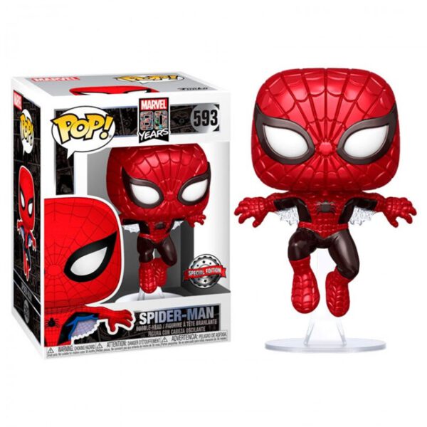 *Funko pop marvel spiderman 80 aniversario spiderman efecto metalico edicion especial exclusivo 47604