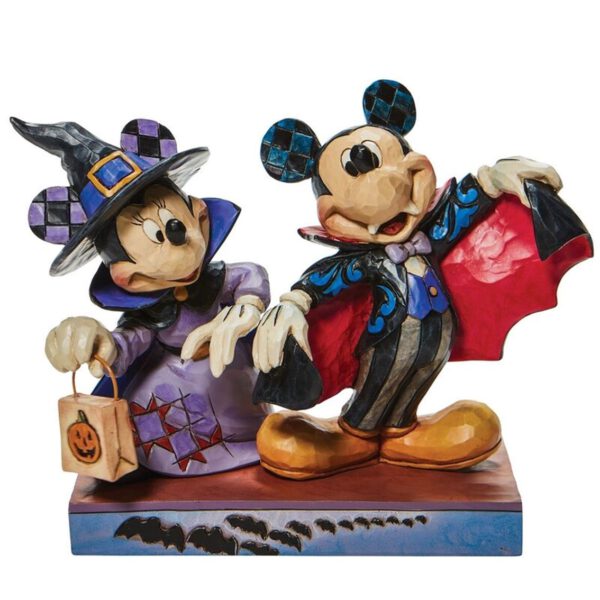 *Figura enesco disney halloween mickey mouse & minnie mouse vampiro y bruja