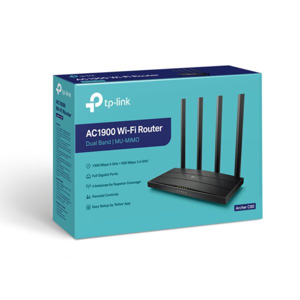 *Router wifi tp link archer ac80 ac1900 dual band mu - mimo 1900mbps