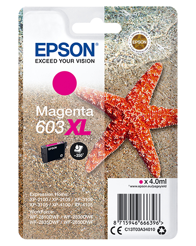 *Cartucho tinta epson c13t03a34010 singlepack magenta 603xl estrella de mar