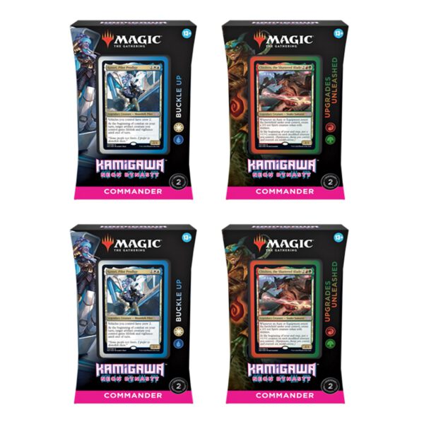 *Juego de cartas caja de cartas wizards of the coast magic the gathering commander display kamigawa neon dinasty 4 mazos inglés