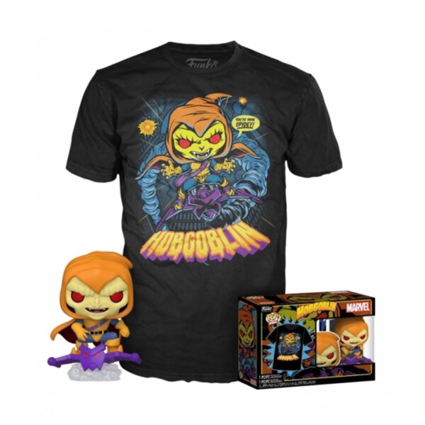 *Funko pop marvel spiderman hobgoblin + camiseta exclusiva talla xl