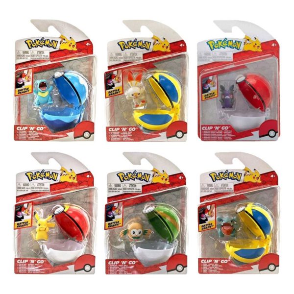 *Pokeball pokemon clip 'n' go wave surtido de 6