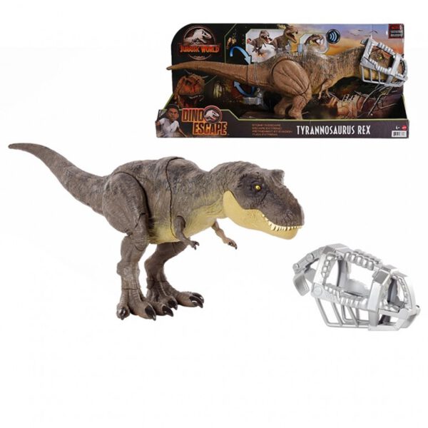 *Figura mattel jurassic world dino escape tyrannosaurus rex pisa y ataca