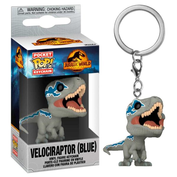 *Funko pop keychain llavero jurassic park world velociraptor blue 55299
