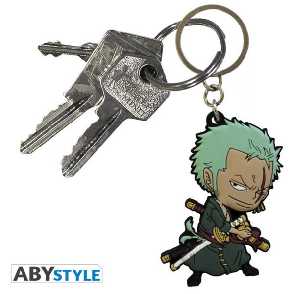 *Llavero pvc abystyle one piece zoro super deformed