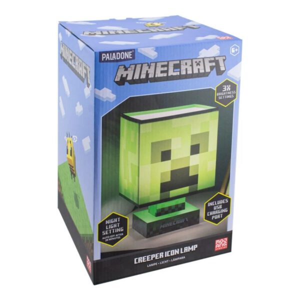 *Lampara paladone con cargador usb minecraft creeper