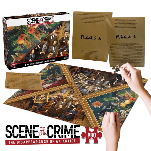 *Juego de mesa puzzle escena del crimen la desaparicion del artista