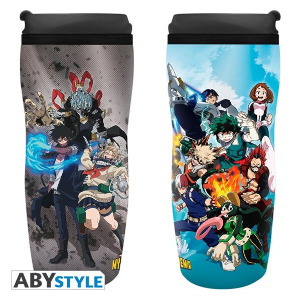 *Taza de viaje abystyle my hero academia heroes y villanos