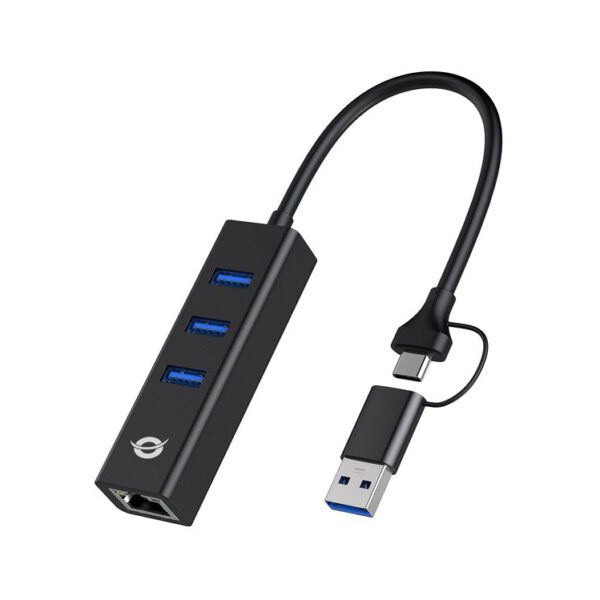 *Adaptador conceptronic usb a gigabit ethernet rj45 -   con hub usb 3.0 - 3 puertos - adaptador usb - c