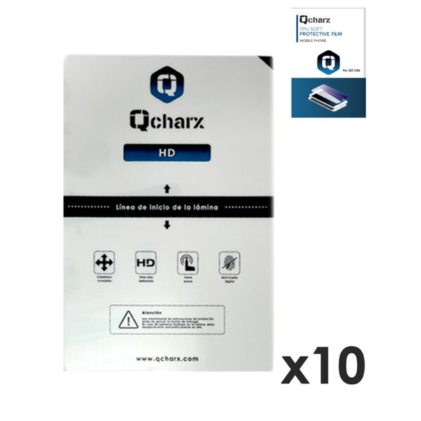 *Laminas de proteccion frontales para tablet qcharx hidrogel hd  qx1 lite 10 unidades