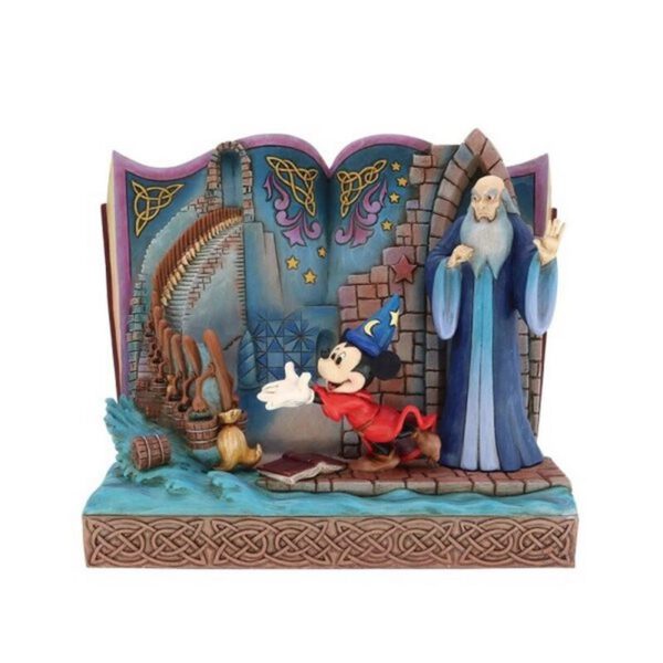 *Figura decorativa enesco disney mickey mouse libro de cuentos del brujo mickey