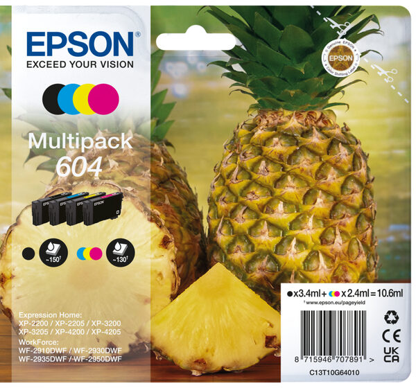 *Multipack epson 604 c13t10g64010 xp2200 wf - 2910 piña