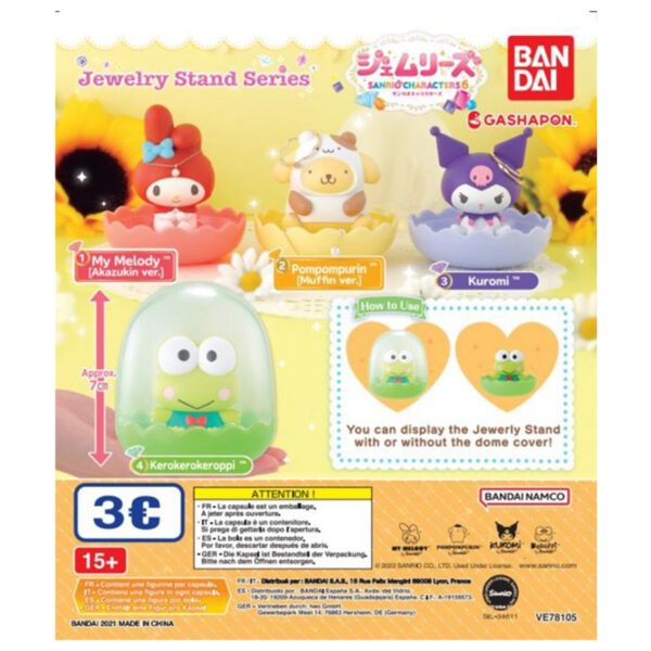 *Set gashapon figuras bandai lote 40 articulos sanrio characters gemries 6 jewelry stand series
