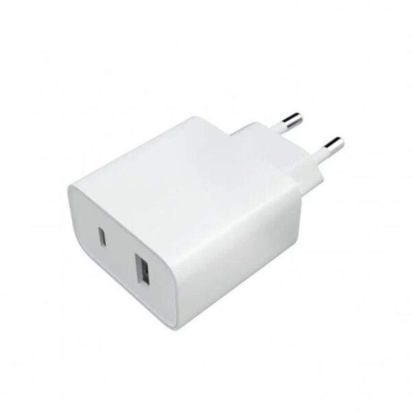 *Cargador de pared xiaomi mi dual usb tipo a - usb tipo c - 33w - blanco