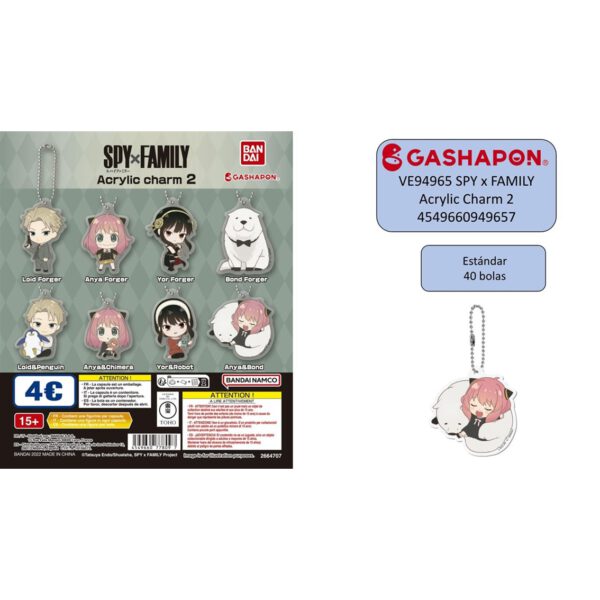 *Set gashapon figuras bandai lote 40 articulos spy x family acrylic charm 2