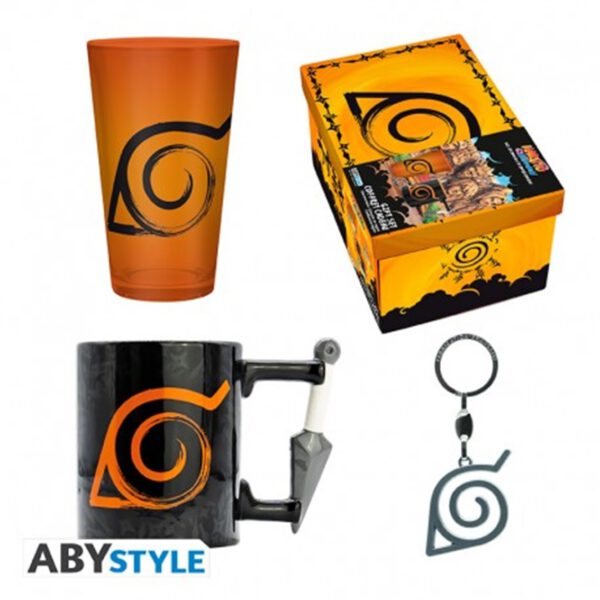 *Pack premium abysse naruto shippuden 4 articulos vaso largo taza llavero & caja personalizada