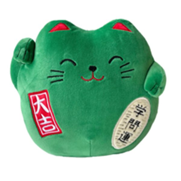 *Peluche gato de la suerte lucky cat verde 20 cm