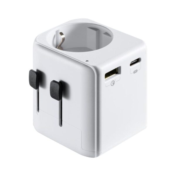 *Enchufe universal viaje ewent ew1472 ue schuko a usa - uk - aus - china 1 x usb - 1 x usb tipo c