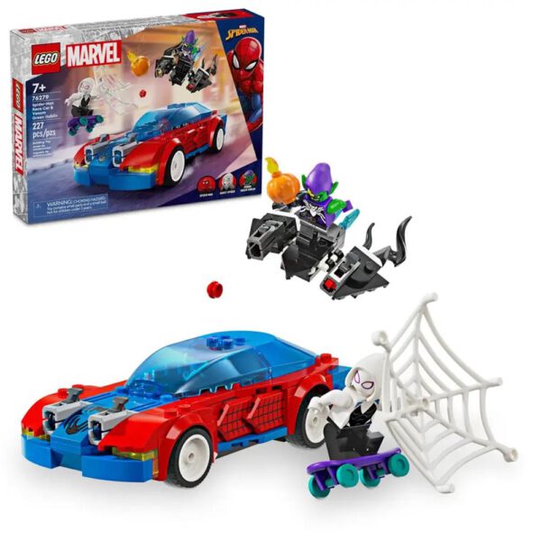 *Lego marvel coche de carreras spiderman y duende verde venomizado