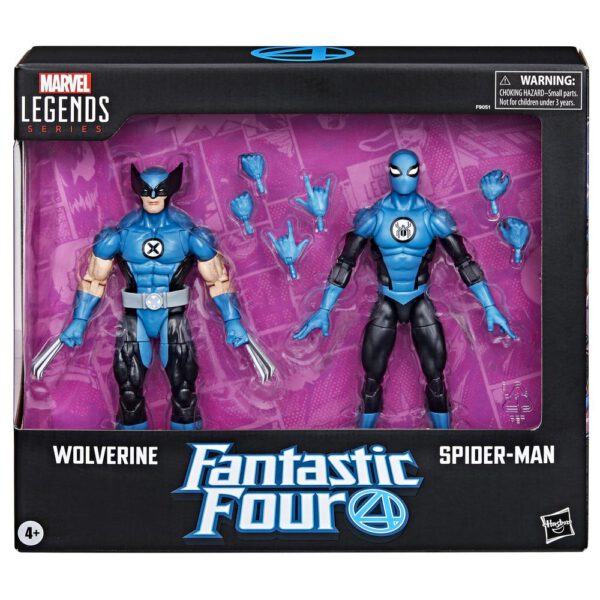 *Pack 2 figuras hasbro marvel legends series los 4 fantasticos wolverine & spider - man