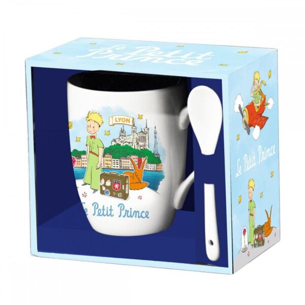 *Taza de cerámica con cuchara enesco el principito