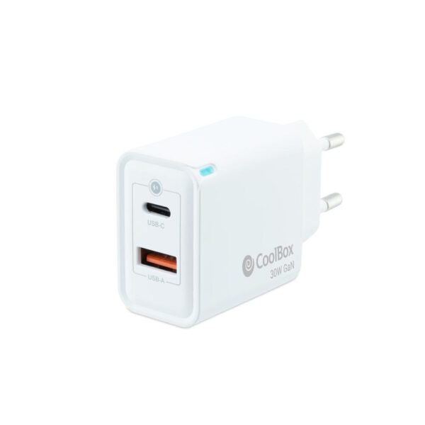 *Cargador usb de pared coolbox 30w usb tipo a - usb tipo c