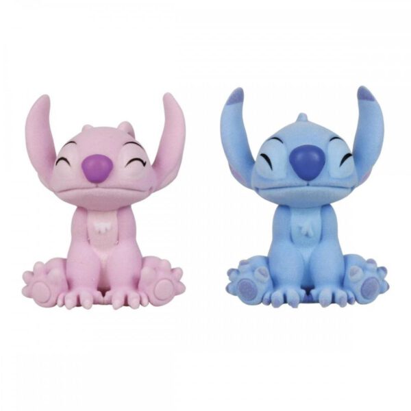 *Pack de 2 figuras flocadas enesco disney stitch y angel beso