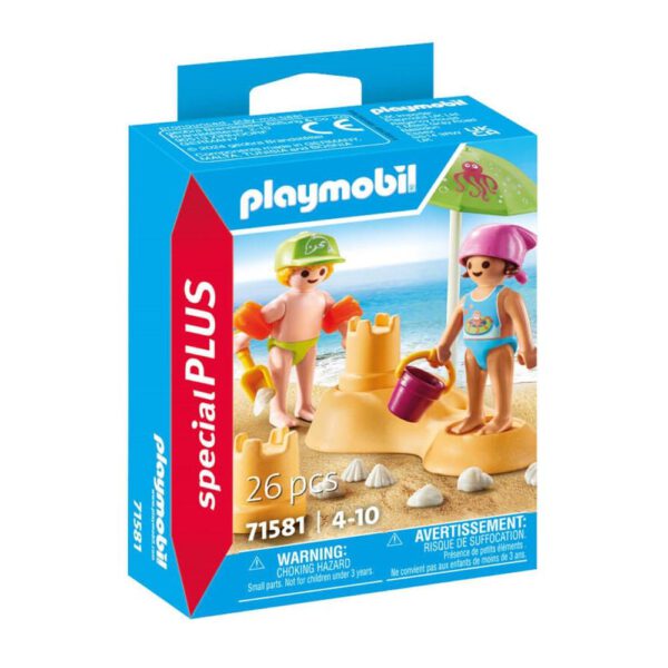 *Playmobil niños con castillo de arena