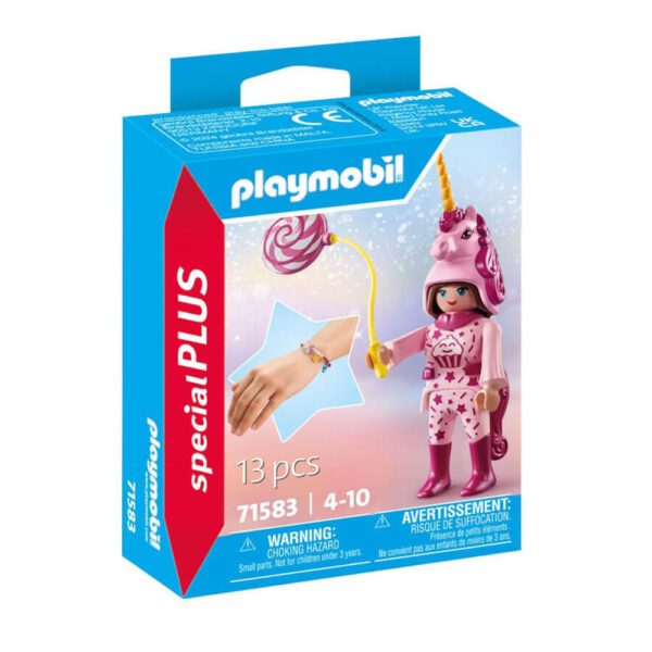 *Playmobil niña con traje de unicornio
