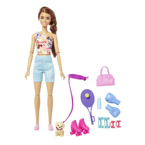 *Muñeca barbie mattel conjunto entrenamiento y cachorrito