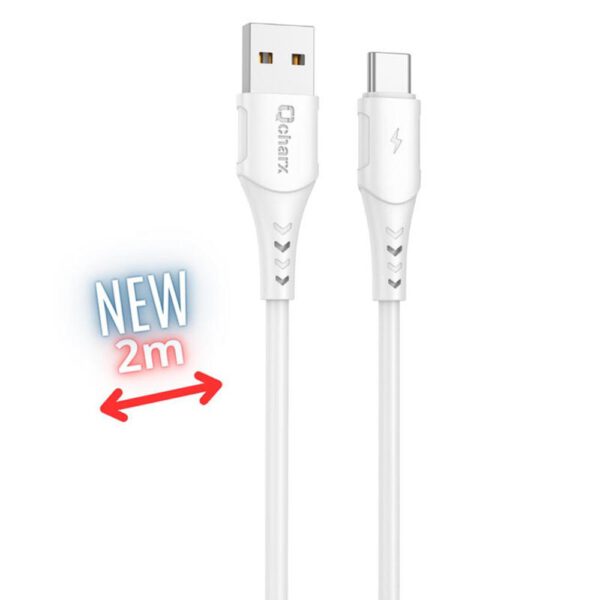 *Cable qcharx athens usb tipo c a usb tipo a - 2m - pvc blanco
