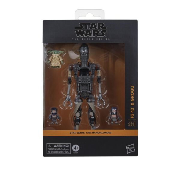 *Figura hasbro star wars: the mandalorian the black series ig - 12 & grogu