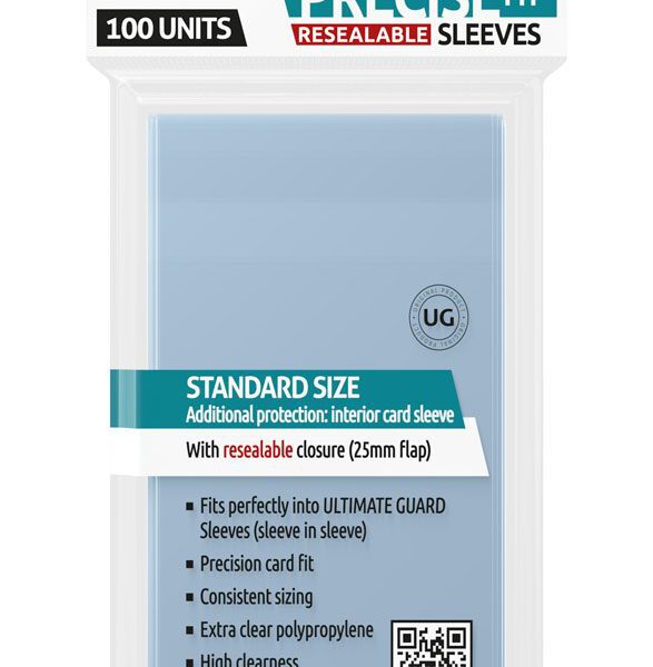*Fundas transparentes de cartas ultimate guard precise - fit cierre reutilizable tamaño estándar 100 unidades