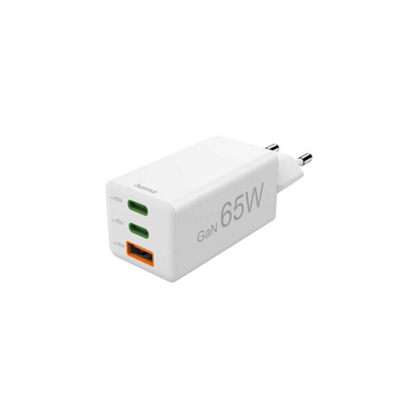 *Cargador pared hama gan 65w 2 x usb tipo c 1 x usb tipo a blanco