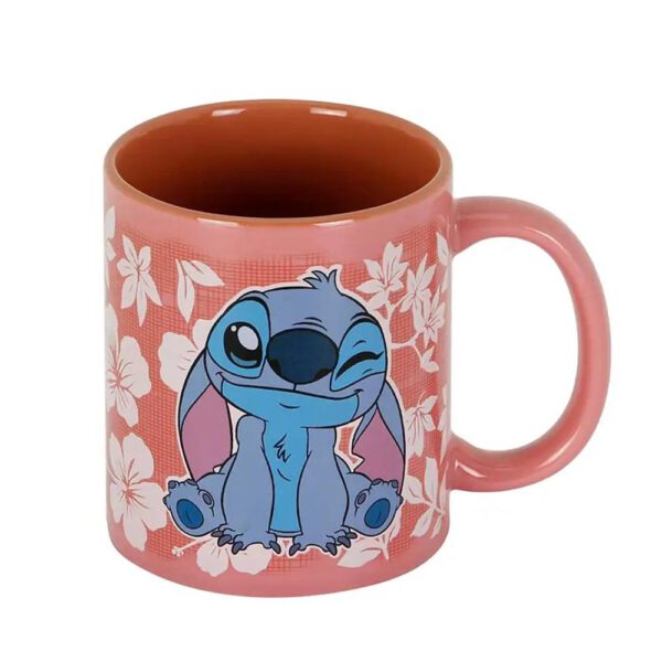 *Taza karactermania disney stitch flores rosas