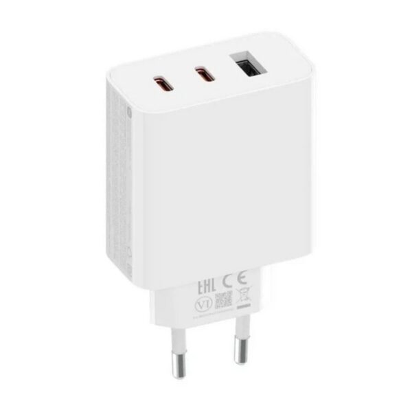 *Cargador xiaomi 2c1a gan 67w trio - 2 x usb c 1 x usb a - con cable - color blanco