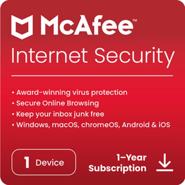 *Antivirus mcafee internet security 1 dispositivo 1 año esd (descarga directa)