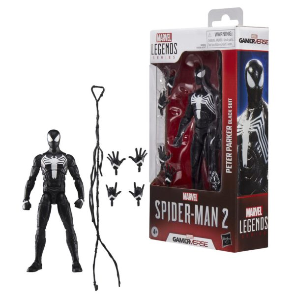 *Figura hasbro marvel legends series spider - man 2 peter parket (black suit)