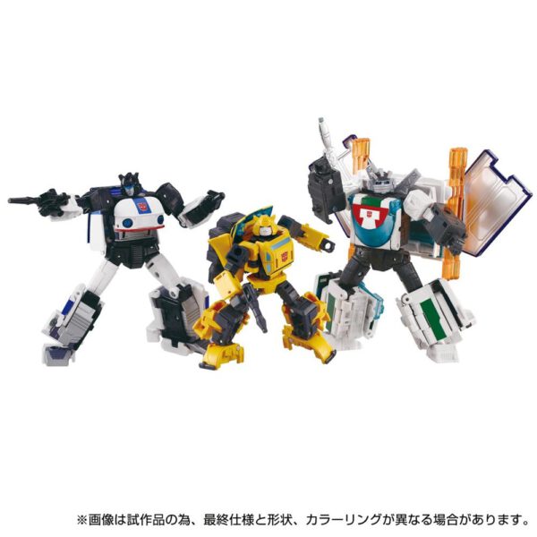 *Transformers dramatic capture series cybertron chase origin bumblebee - jazz - and wheeljack