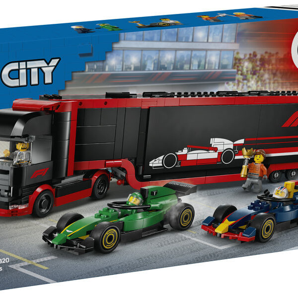 *Lego city formula 1 camión con coches de f1 rb20 y amr24