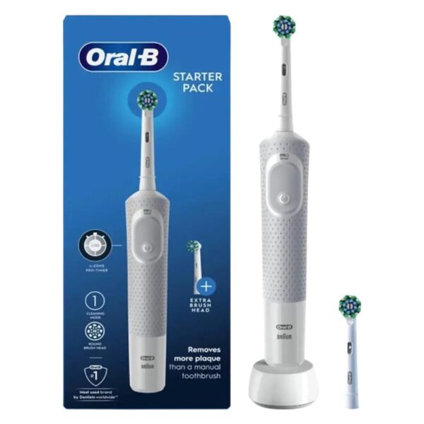 *Cepillo dental electrico braun oral b vitality 100 easy clean blanco + 1 repuesto starter pack white