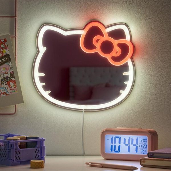*Espejo de neón led montable en la pared hello kitty