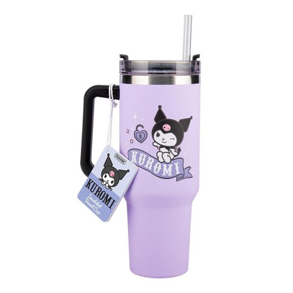 *Vaso aislante paladone sanrio kuromi y pajita hello kitty 900ml