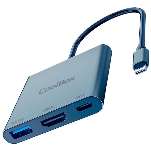 *Minidock coolbox c31 aluminio usb - c a hdmi 4k - usb - a - usb - c 3.2 gen1 pc - mac - consolas