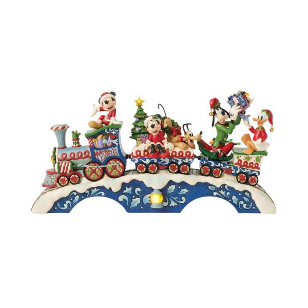 *Figura enesco disney mickey y sus amigos tren navideño led