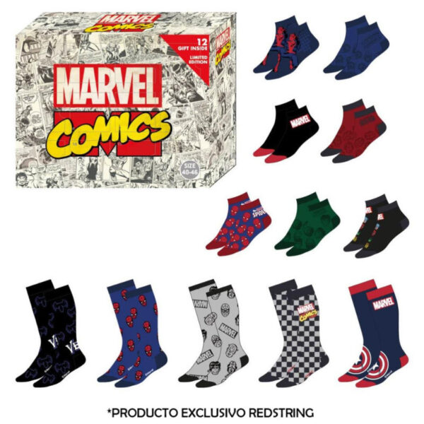 *Caja regalo 12 pares calcetines marvel talla 40 - 46